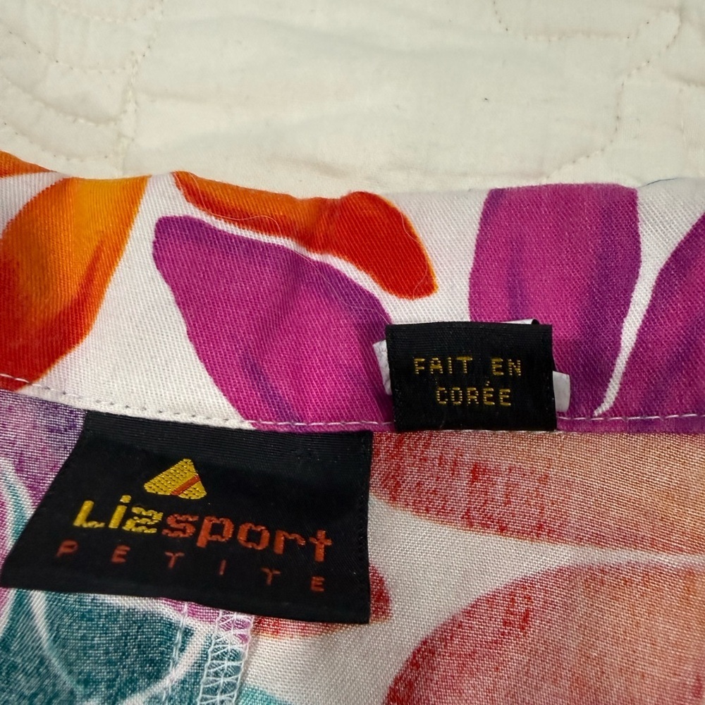 Lizsport Womens Colorful Floral Blazer Jacket Size L - Picture 9 of 11
